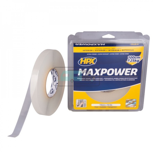 [OCS_2010054] Max Power Bevestigingstape Transparant 16.5m