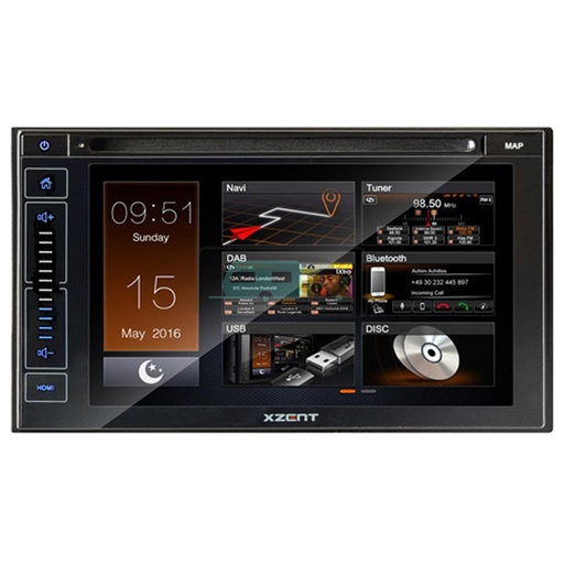 [OCS_2055519] XZENT Multimedia 2-Din CD/ DVD player zonder SD Card