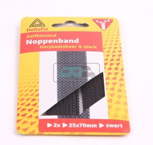[OCS_2501019] Deltafix Noppen strip 70x25mm Zwart Set 2st