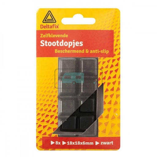 [OCS_2501055] Deltafix Stootdopjes 18x18mm Zwart set 8st