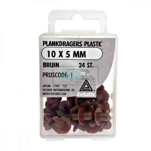 [OCS_2501196] Deltafix Plankdragers Plastic 10x5mm Bruin 24st
