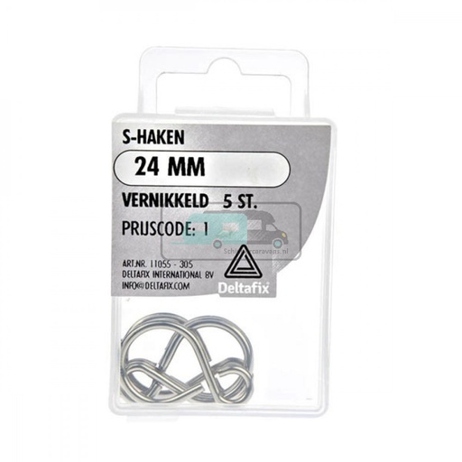 [OCS_2501199] Deltafix S-haak 24mm Vernikkeld Set 5st