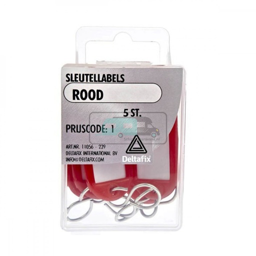[OCS_2501202] Deltafix Sleutellabel Rood. Set 5st