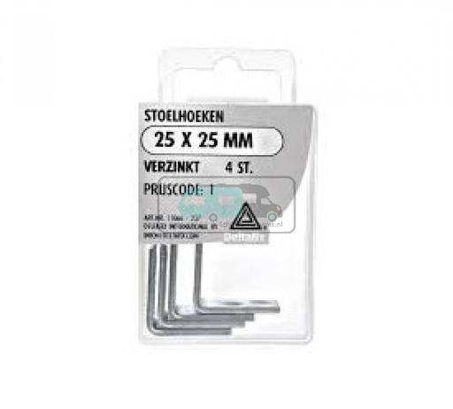 [OCS_2501232] Deltafix Stoelhoeken 25x25mm Verzinkt Set 4st