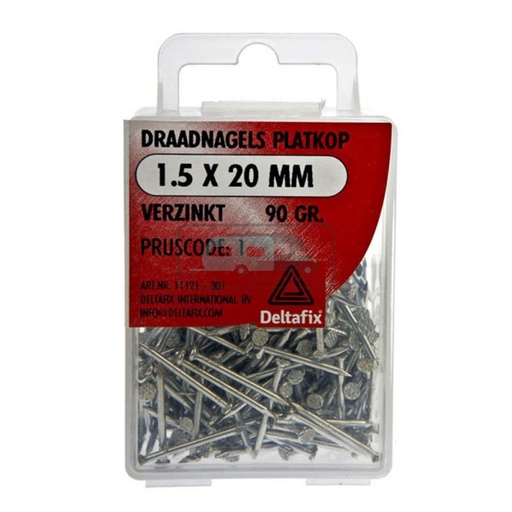 [OCS_2501241] Deltafix Draadnagels Platkop 1.5x20mm Verzinkt