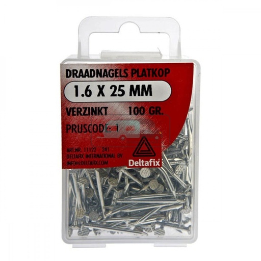 [OCS_2501244] Deltafix Draadnagels Platkop 1.6X25mm Verzinkt
