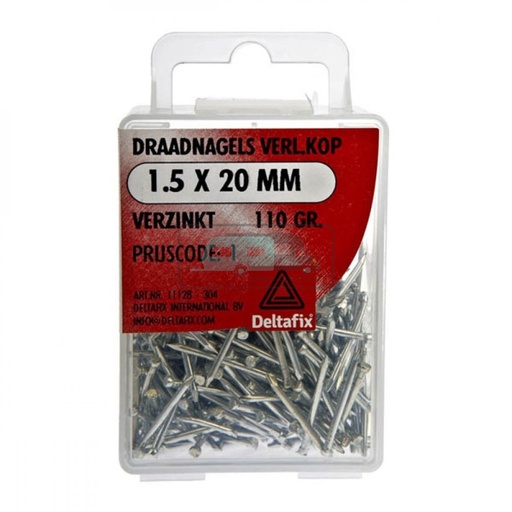 [OCS_2501247] Deltafix Draadnagels Verloren Kop 1.5x20mm Verzinkt