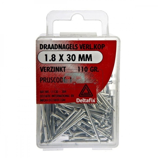 [OCS_2501250] Deltafix Draadnagels Verloren Kop 1.8x30mm Verzinkt
