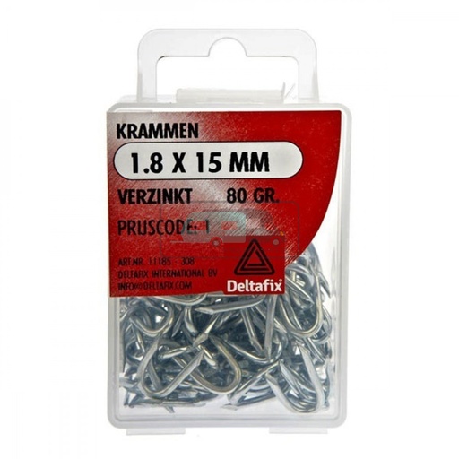 [OCS_2501262] Deltafix Krammen 1.8x15mm Verzinkt 80gr.
