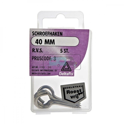 [OCS_2501274] Deltafix Schroefhaak RVS40mm Set 5st
