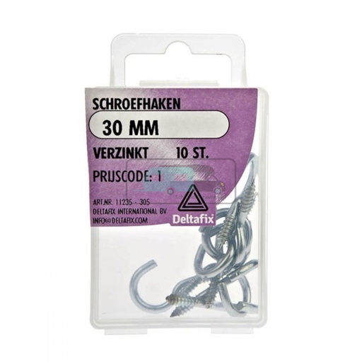 [OCS_2501295] Deltafix Schroefhaak Verzinkt 40mm Set 8st