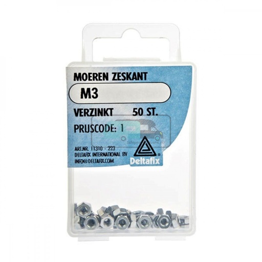 [OCS_2501370] Deltafix Moer Zeskant Verzinkt M3 Set 50st