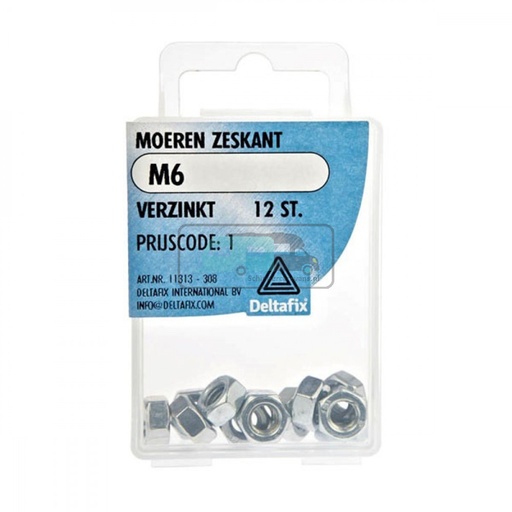 [OCS_2501379] Deltafix Moer Zeskant Verzinkt M6 Set 12st