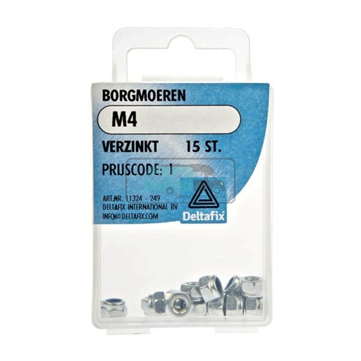 [OCS_2501382] Deltafix Borgmoer Zeskant Verzinkt M4 15st