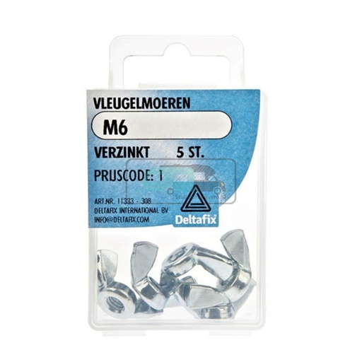 [OCS_2501394] Deltafix Vleugelmoer Verzinkt M6 Set 5st