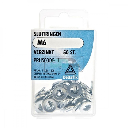 [OCS_2501412] Deltafix Sluitring Verzinkt M6 Set 50st