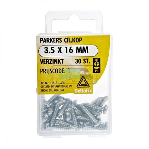 [OCS_2501535] Deltafix Parker CK Verzinkt 3.5c16mm Set 30st