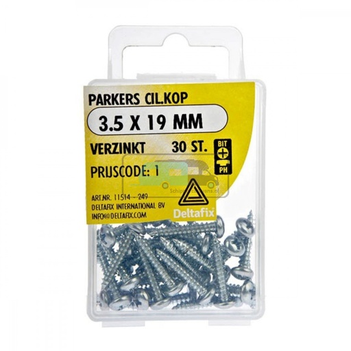 [OCS_2501538] Deltafix Parker CK Verzinkt 3.5x19mm Set 30st