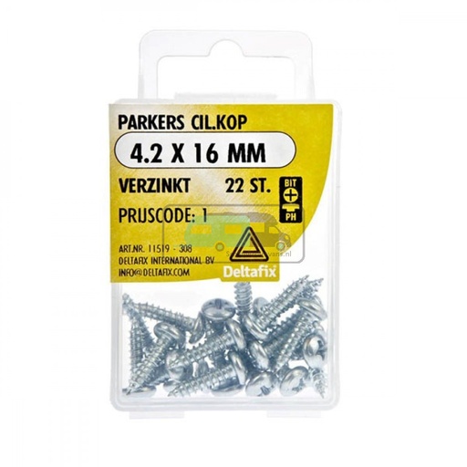 [OCS_2501550] Deltafix Parker CK Verzinkt 4.2x16mm Set 22st
