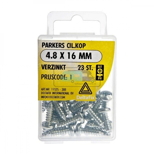 [OCS_2501559] Deltafix Parker CK Verzinkt 4.8x16mm Set 23st