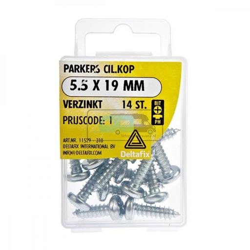 [OCS_2501568] Deltafix Parker CK Verzinkt 5.5x19mm Set 14st