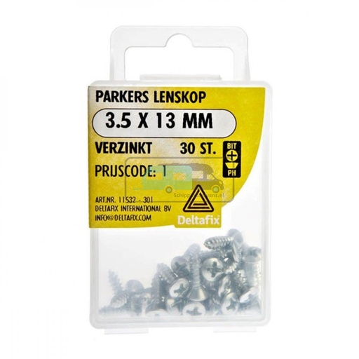 [OCS_2501574] Deltafix Parkers Lenskop Verzinkt 3.5x13mm 30st 
