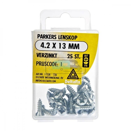 [OCS_2501586] Deltafix Parkers Lenskop Verzinkt 4.2x13mm 25st