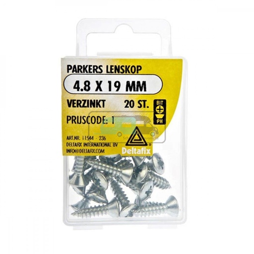 [OCS_2501601] Deltafix Parkers Lenskop Verzinkt 4.8x19mm 20st