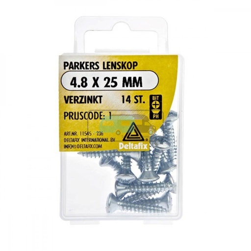 [OCS_2501604] Deltafix Parkers Lenskop Verzinkt 4.8x25mm 14st