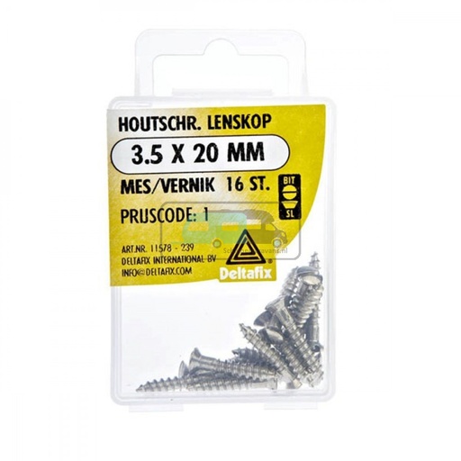 [OCS_2501625] Deltafix Houtschroef Lenskop 3.5x20mm 16st