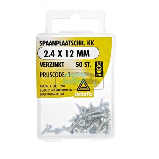 [OCS_2501637] Deltafix Spaanplaatschroef KK 2.4x12mm Set 50st