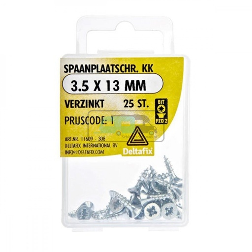 [OCS_2501652] Deltafix Spaanplaatschroef KK 3.5x13mm Set 25st