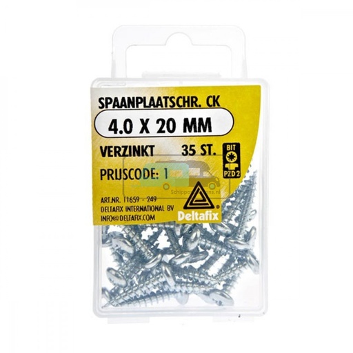 [OCS_2501673] Deltafix Spaanplaatschroef CK 4.0x20mm Set 35st