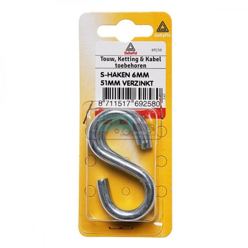 [OCS_2501691] Deltafix S-haak Verzinkt 25mm Set 4st