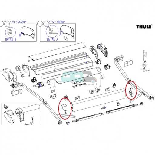 [OCS_2612193] Thule Eindkap Lead Rail LH+RH 9200