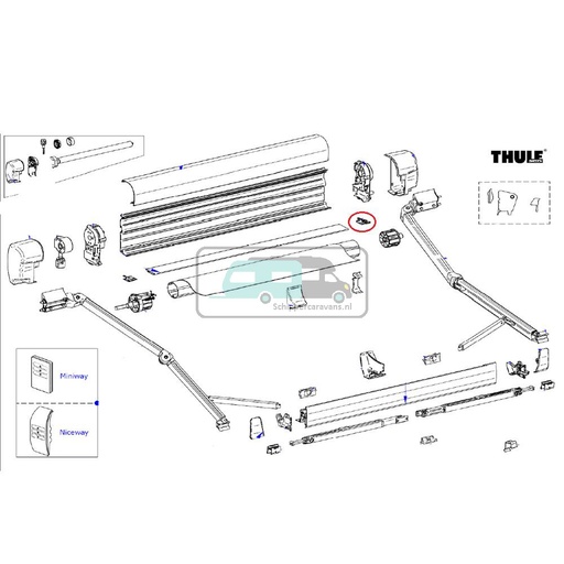 [OCS_2612215] Thule Eindkap Main Housing Bottom LH+RH 8000