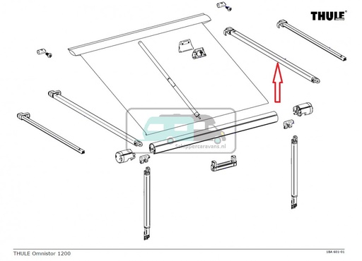 [OCS_2612330] Thule Rafter Arm Assy RH 1200 3.00/3.25