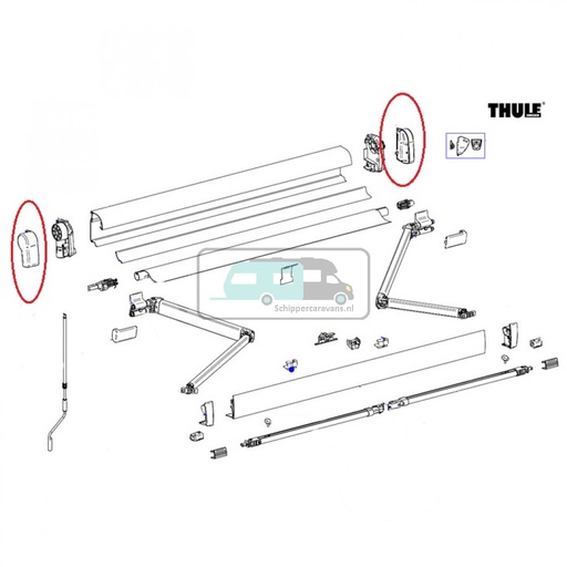 [OCS_2612403] Thule Eindkap Vaste Bak 4900 Geanodiseerd