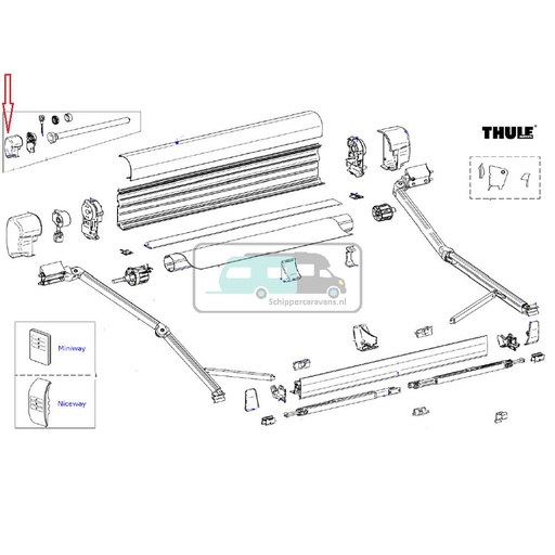 [OCS_2612418] Thule 8000 Eindkap vaste bak links 220V Antraciet