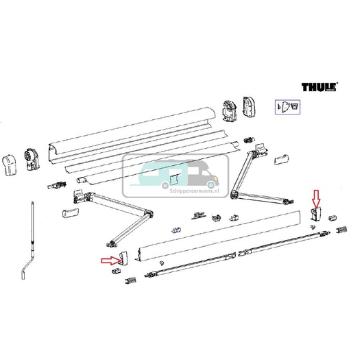 [OCS_2612498] Thule 4900 LH&RH Eindkappen voorlijst antra