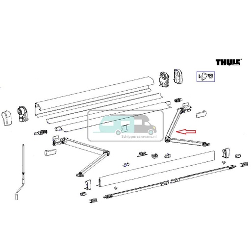 [OCS_2612499] Thule 4900 Scharnierarm rechts 300-350