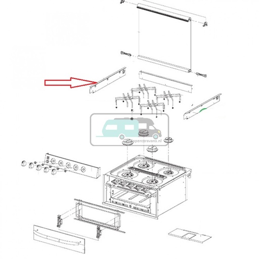 [OCS_701118] Dometic CU400 Profiel Fornuis Links