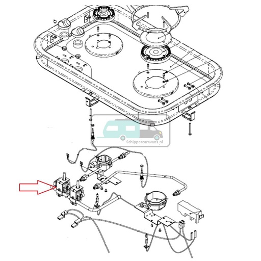 [OCS_701306] Thetford Hob 160 Tap Grill 0.45 Brander