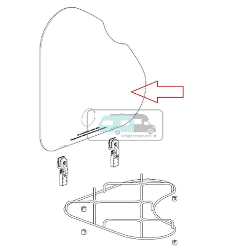 [OCS_701332] Thetford Hob 330 Komfoor Glasplaat Links