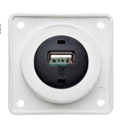 [OCS_1144105B] Berker Contactdoos 1x USB Lader 12V Inbouw Wit Hoogglans