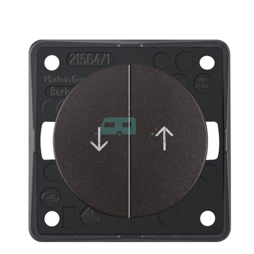 [OCS_1144144B] Berker Jalouzie Drukcontact Flow/Pure Inbouw Bruin Mat